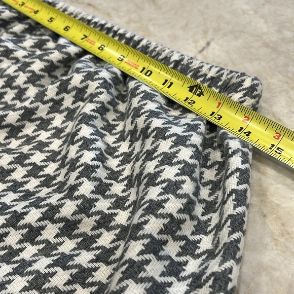 VINTAGE Houndstooth Plaid Midi Pencil Skirt Wool Blend | Grey/White | S/M - Picture 3 of 11